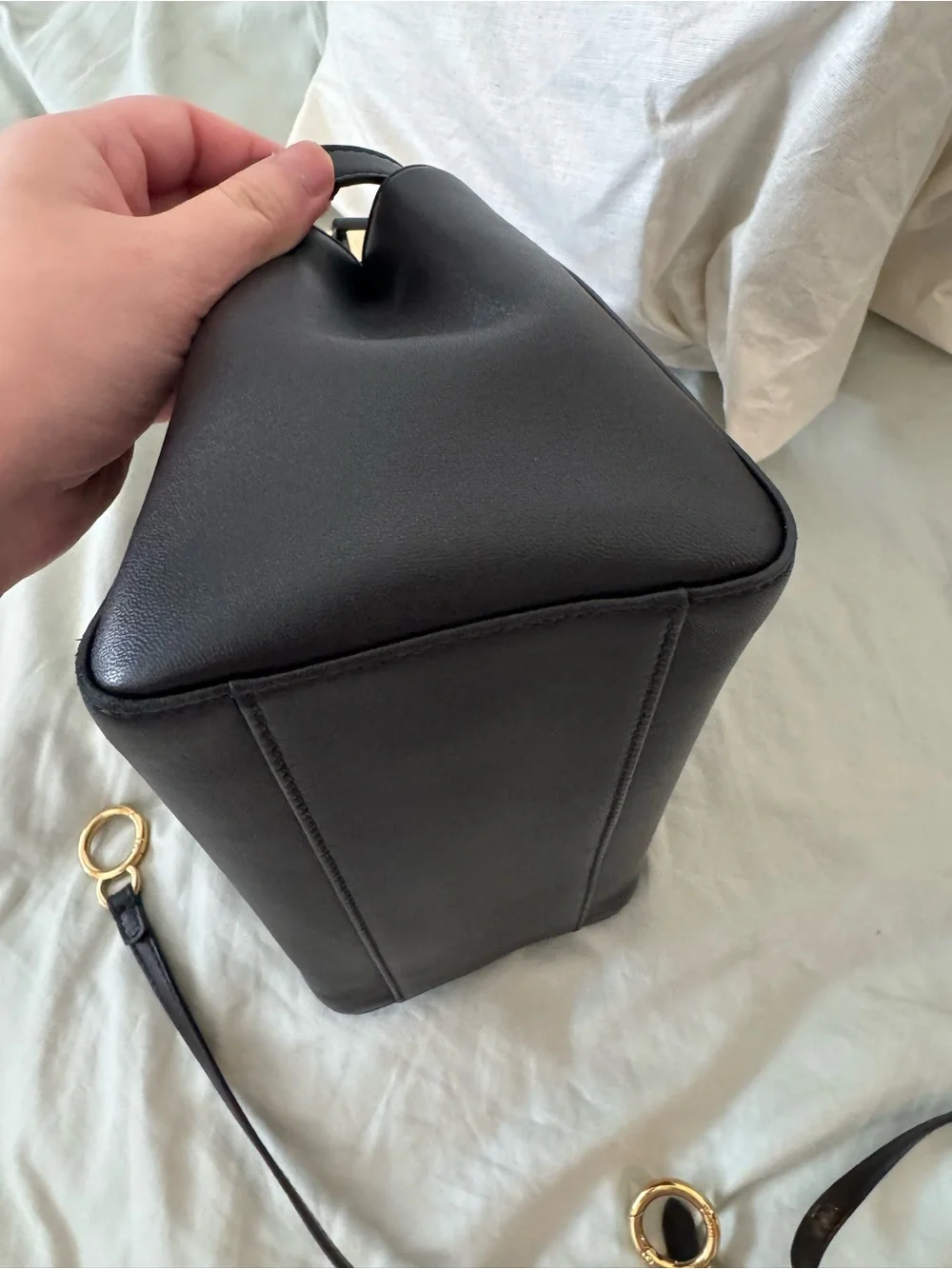 Fendi Black Mini 23cm Peekaboo Shoulder Bag Calfskin Leather